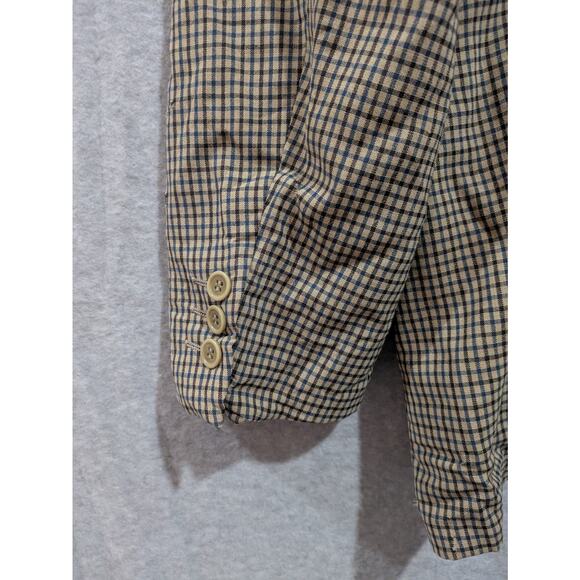 Vintage El Corte Ingles Sport Coat Men Small Plaid Lined Two-Button Suit‎ Jacket - Picture 8 of 9